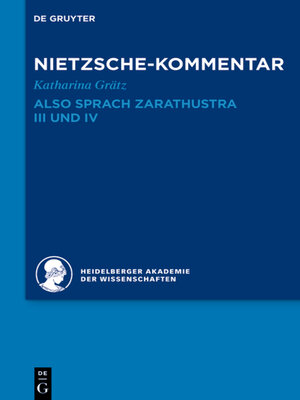 cover image of Kommentar zu Nietzsches "Also sprach Zarathustra" III und IV